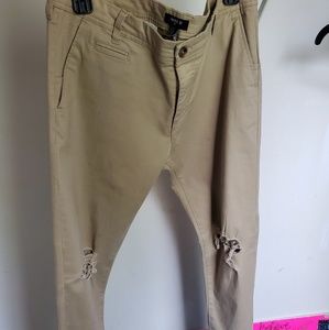Forever 21 Ripped Skinny Khaki Pants